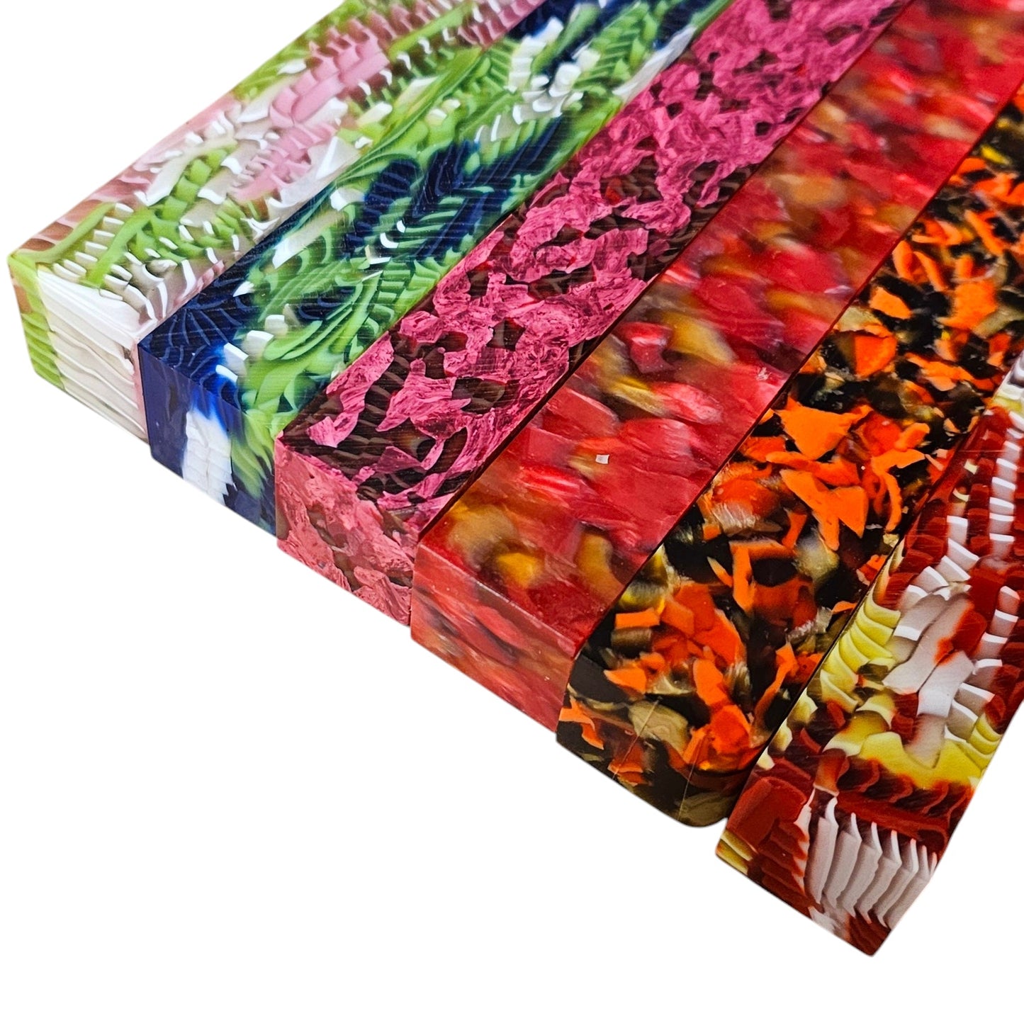 Cellulose Acetate Pen Blanks - Erinoid - 6 Pack (1 of each) - JoWo Fountain Pen Nibs