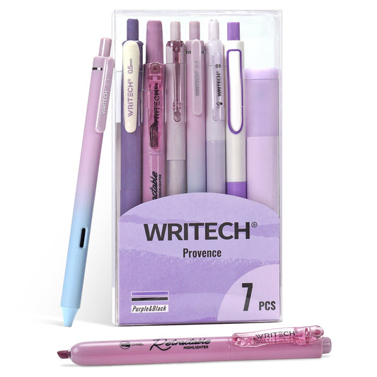 Writech 7pc Journaling Sets - Writech - Purple & Black - JoWo Fountain Pen Nibs