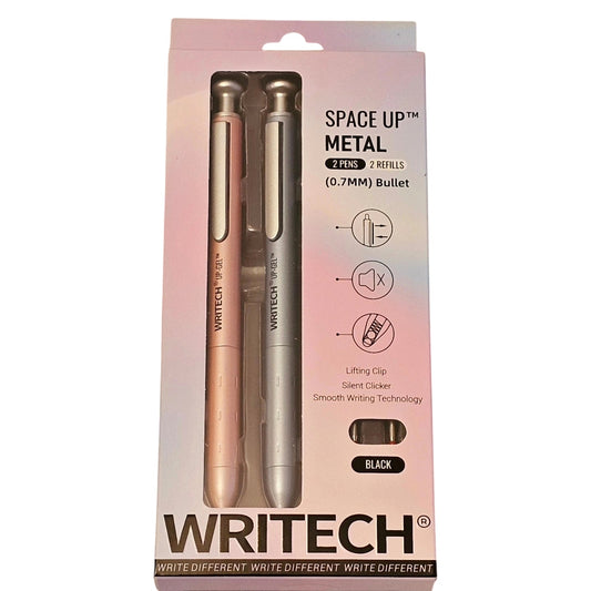 Writech Gel Pens Fine Point: Premium Metal Barrel - Writech - Blue & Pink - JoWo Fountain Pen Nibs