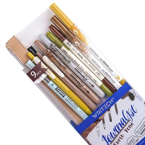 Writech Journaling Kit 9 pc - Writech - Earth Tone - JoWo Fountain Pen Nibs