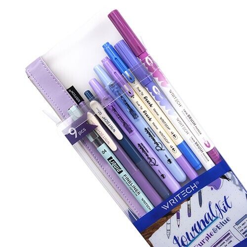 Writech Journaling Kit 9 pc - Writech - Purple & Blue - JoWo Fountain Pen Nibs